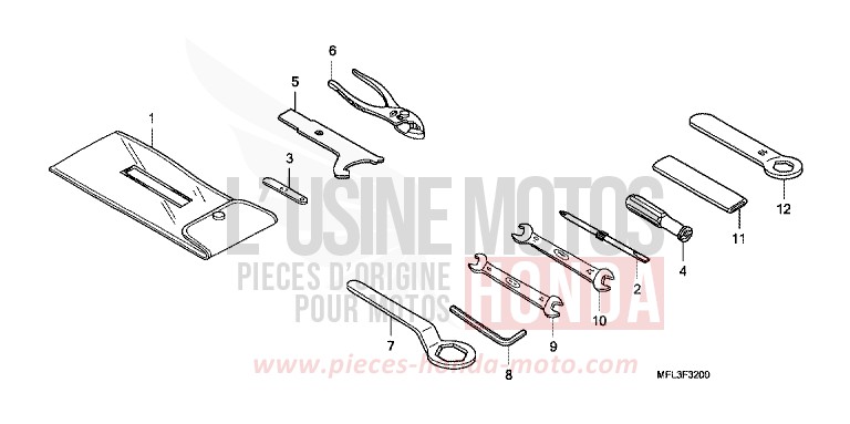 TOOLS for CBR1000RR Fireblade PEARL SIREN BLUE-A (PB123) from 2009